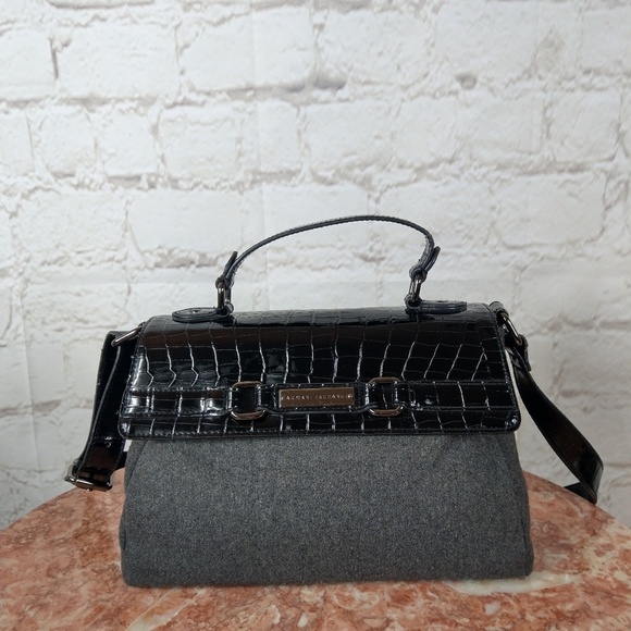 Armani Exchange wool and patent leather crossbody - Picture 1 of 8